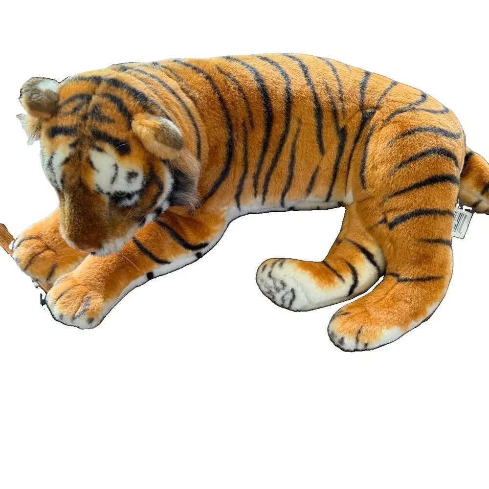 Vtg KellyToy TIGER Large 30” (feet to tush) Plush Stuffed Animal Realistic RARE
